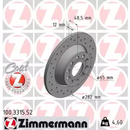 Stabdžių diskas  ZIMMERMANN 100.3315.52