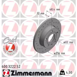 Stabdžių diskas  ZIMMERMANN 600.3222.52