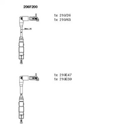 Uždegimo laidų komplektas  BREMI 206F200