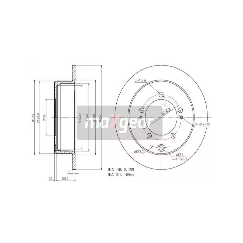 Stabdžių diskas  MAXGEAR 19-1948