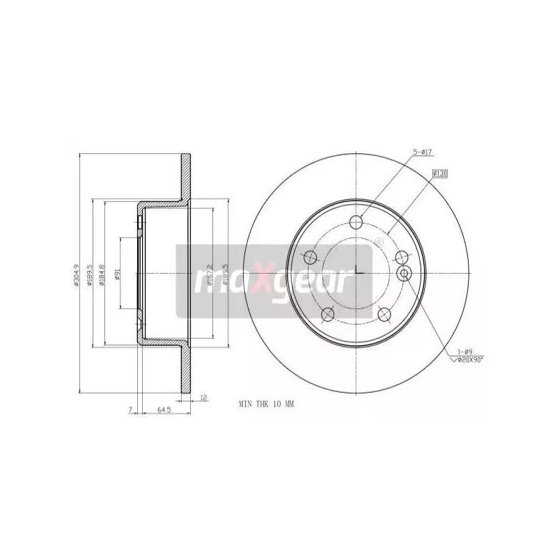 Stabdžių diskas  MAXGEAR 19-2011