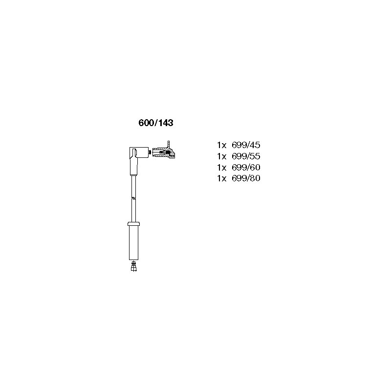 Uždegimo laidų komplektas  BREMI 600/143