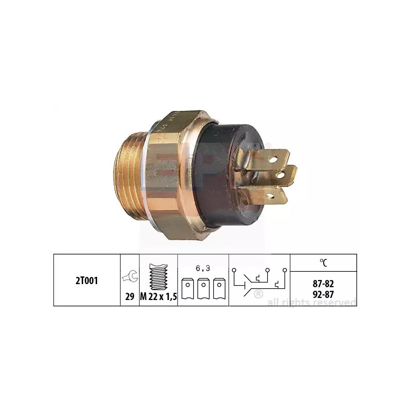 Radiatoriaus ventiliatoriaus temperatūros jungiklis  EPS 1.850.606