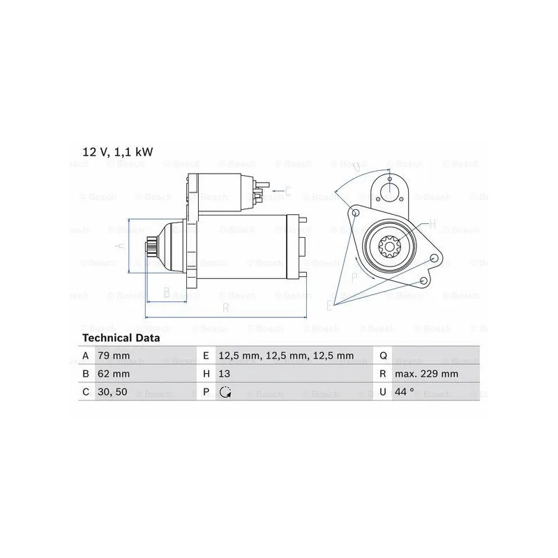 Starteris  BOSCH 0 986 029 110