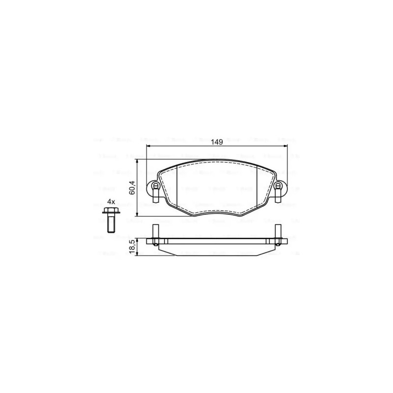 Diskinių stabdžių trinkelių rinkinys  BOSCH 0 986 494 724