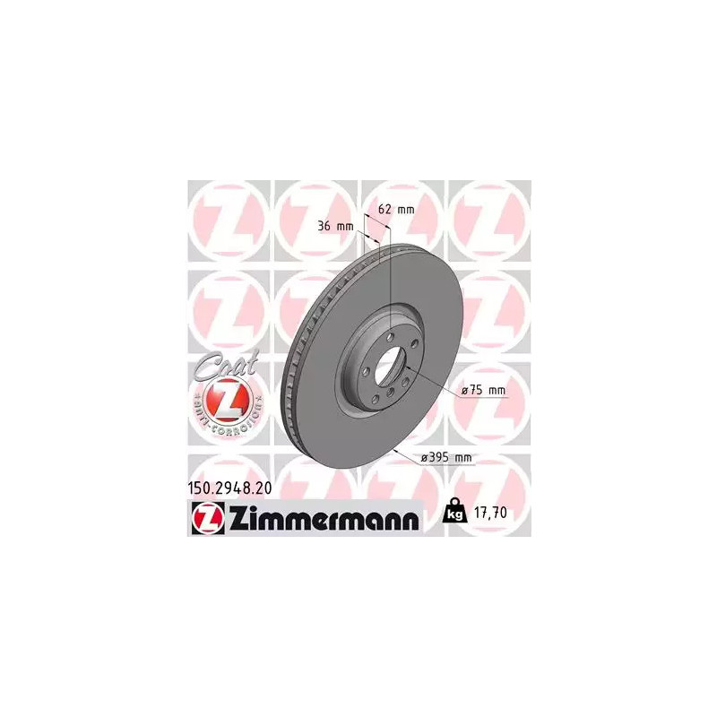 Stabdžių diskas  ZIMMERMANN 150.2948.20