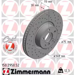 Stabdžių diskas  ZIMMERMANN 150.2950.52