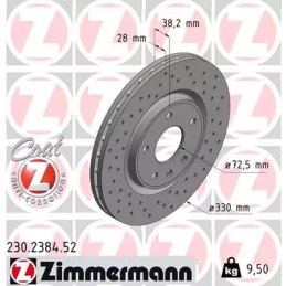 Stabdžių diskas  ZIMMERMANN 230.2384.52