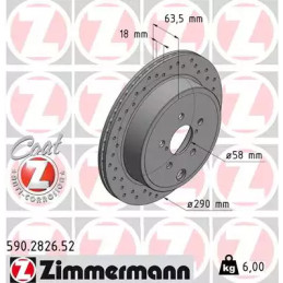 Stabdžių diskas  ZIMMERMANN 590.2826.52