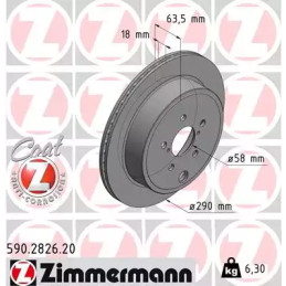 Stabdžių diskas  ZIMMERMANN 590.2826.20