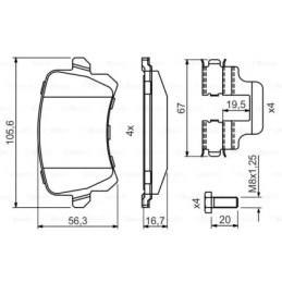 Diskinių stabdžių trinkelių rinkinys  BOSCH 0 986 494 731