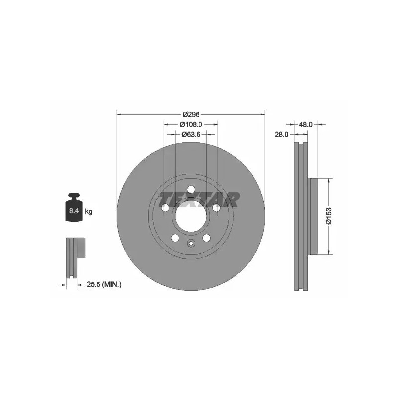 Stabdžių diskas  TEXTAR 92287505