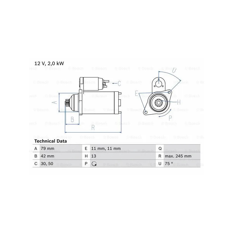 Starteris  BOSCH 0 986 026 160