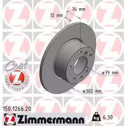 Stabdžių diskas  ZIMMERMANN 150.1266.20