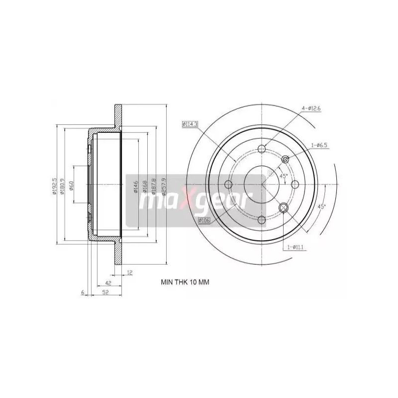 Stabdžių diskas  MAXGEAR 19-2223