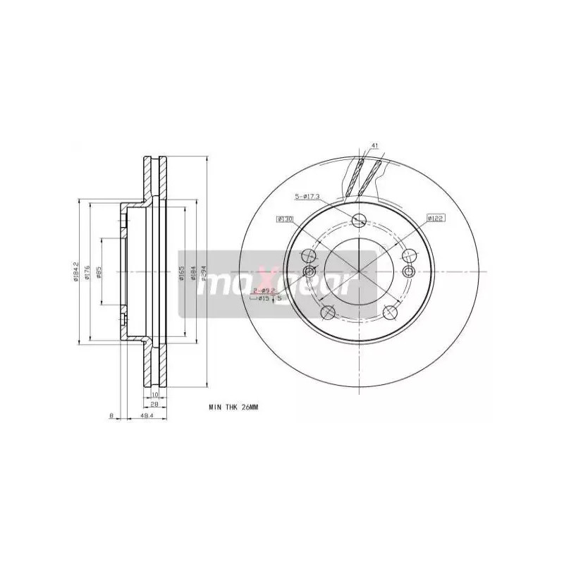 Stabdžių diskas  MAXGEAR 19-2270