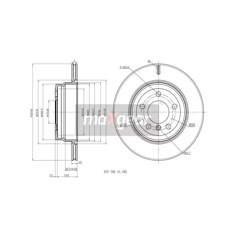 Stabdžių diskas  MAXGEAR 19-2411