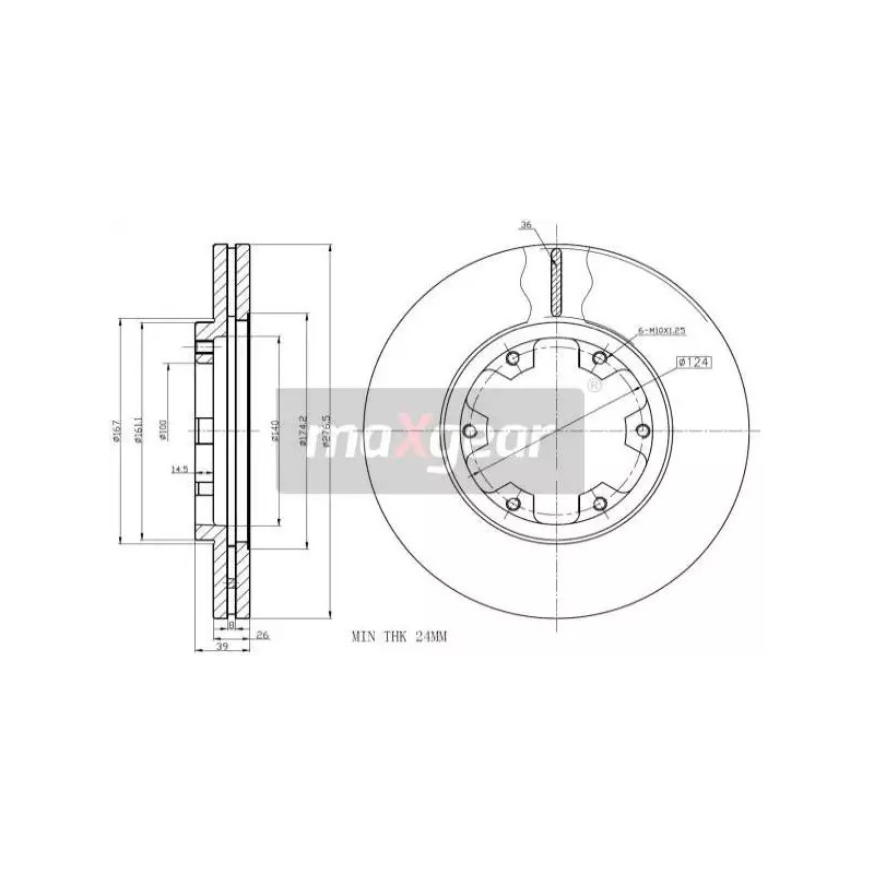 Stabdžių diskas  MAXGEAR 19-2569