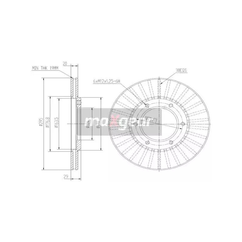 Stabdžių diskas  MAXGEAR 19-2608