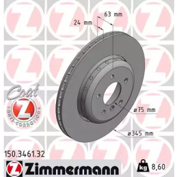 Stabdžių diskas  ZIMMERMANN 150.3461.32