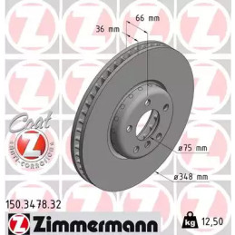 Stabdžių diskas  ZIMMERMANN 150.3478.32