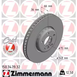 Stabdžių diskas  ZIMMERMANN 150.3479.32