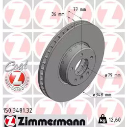 Stabdžių diskas  ZIMMERMANN 150.3481.32