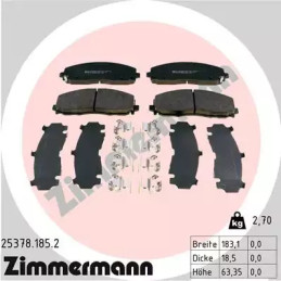 Diskinių stabdžių trinkelių rinkinys  ZIMMERMANN 25378.185.2