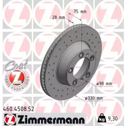 Stabdžių diskas  ZIMMERMANN 460.4508.52