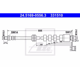 Stabdžių žarnelė  ATE 24.5169-0556.3