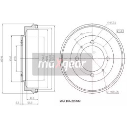 Stabdžių būgnas  MAXGEAR 19-3194