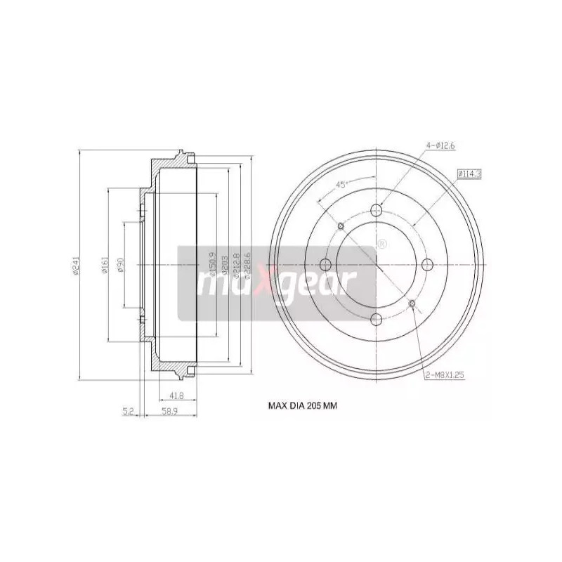 Stabdžių būgnas  MAXGEAR 19-3194