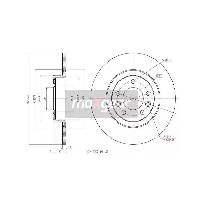 Stabdžių diskas  MAXGEAR 19-3220