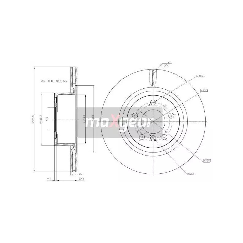 Stabdžių diskas  MAXGEAR 19-3208