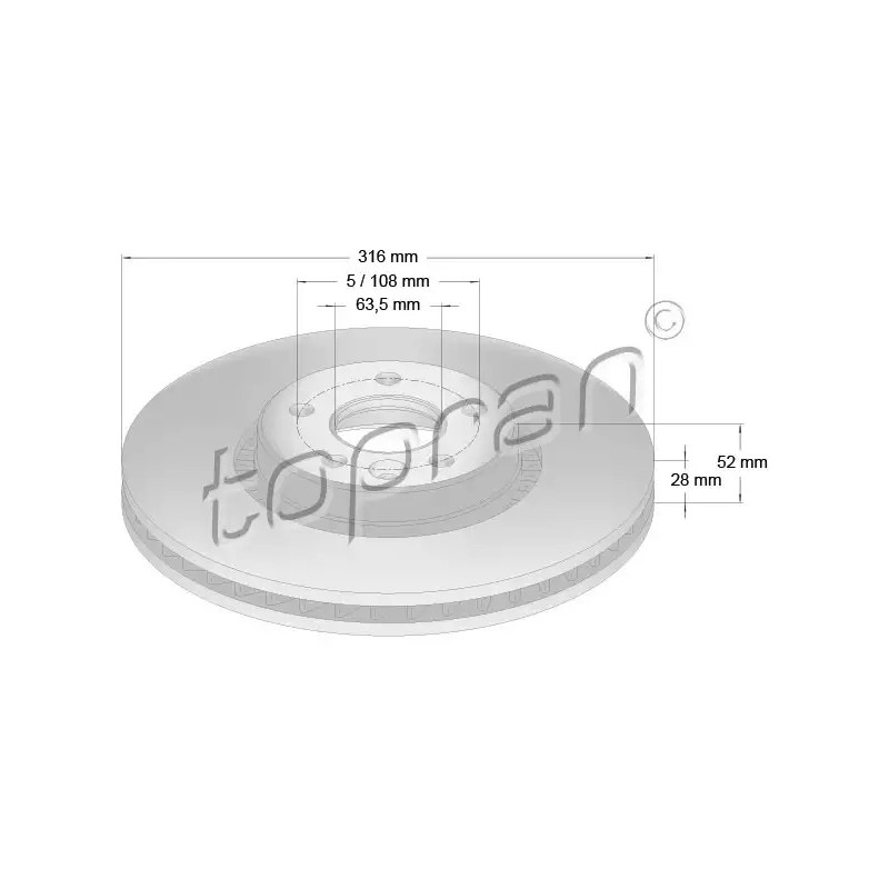 Stabdžių diskas  TOPRAN 304 405