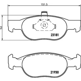 Diskinių stabdžių trinkelių rinkinys  MINTEX MDB2206