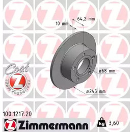 Stabdžių diskas  ZIMMERMANN 100.1217.20