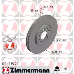 Stabdžių diskas  ZIMMERMANN 100.1235.20