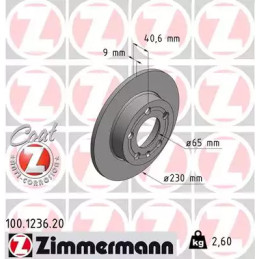 Stabdžių diskas  ZIMMERMANN 100.1236.20