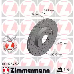 Stabdžių diskas  ZIMMERMANN 100.1234.52