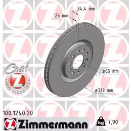 Stabdžių diskas  ZIMMERMANN 100.1240.20