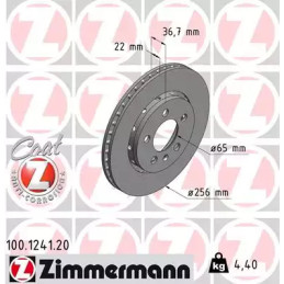 Stabdžių diskas  ZIMMERMANN 100.1241.20