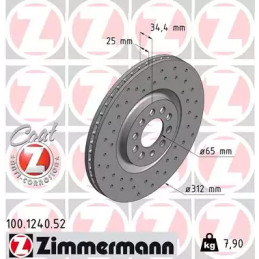 Stabdžių diskas  ZIMMERMANN 100.1240.52