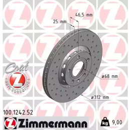 Stabdžių diskas  ZIMMERMANN 100.1242.52