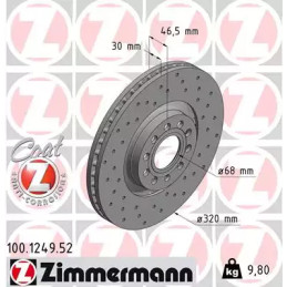 Stabdžių diskas  ZIMMERMANN 100.1249.52