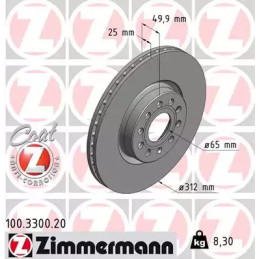 Stabdžių diskas  ZIMMERMANN 100.3300.20