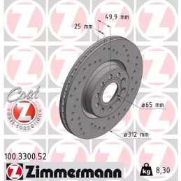 Stabdžių diskas  ZIMMERMANN 100.3300.52