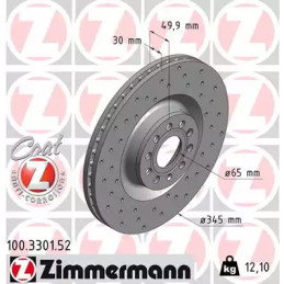 Stabdžių diskas  ZIMMERMANN 100.3301.52