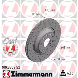 Stabdžių diskas  ZIMMERMANN 100.3309.52