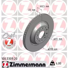 Stabdžių diskas  ZIMMERMANN 100.3309.20